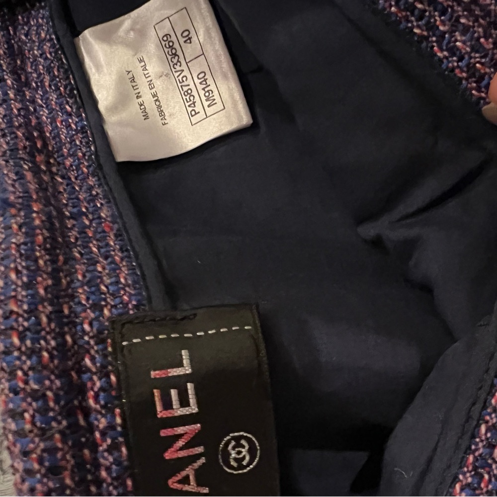 Chanel Blue and Pink Tweed pants